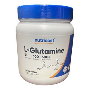 Nutricost L-Glutamine Powder 500g – Unflavored | 100 Servings | New Sealed